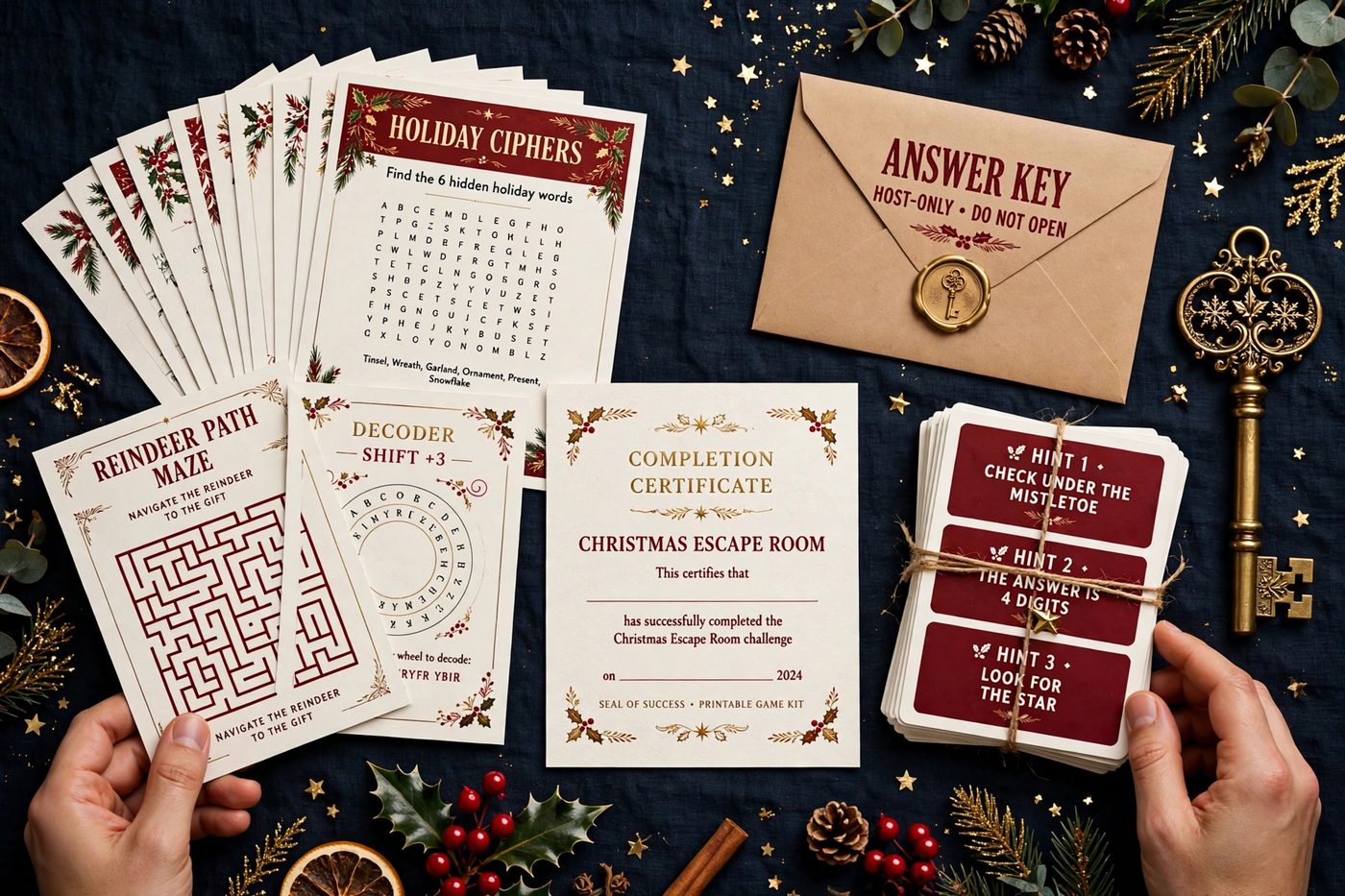 The Great Christmas Clock: Printable Christmas Escape Room Kit image 2